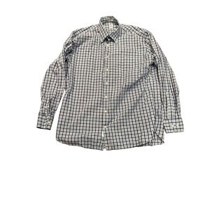 Peter Millar Mens Large Plaid Button Down Long Sleeve Dress Shirt Cotton